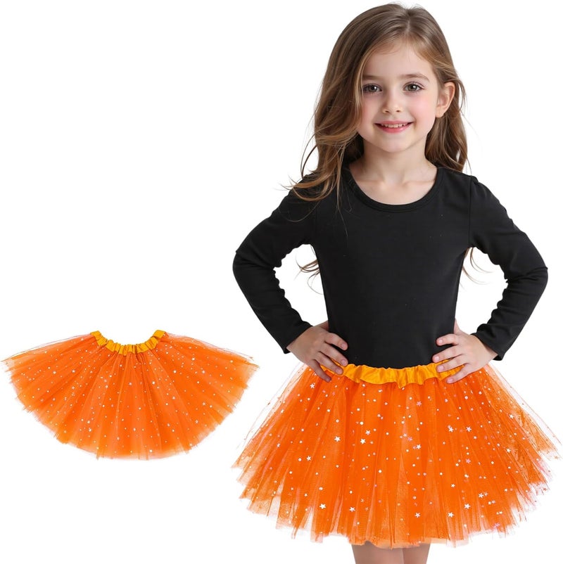 Zando Sparkle Tutu for Toddler Girls Kids 3 Layers 2-8 Years Halloween Princess Birthday Elastic Puffy Tulle Dance Skirt - Image 1